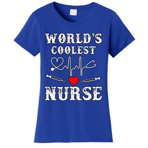 World's Coolest Nurse With Stethoscopes And Heart Gift Women's T-Shirt