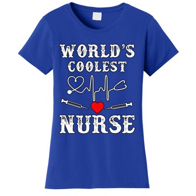 World's Coolest Nurse With Stethoscopes And Heart Gift Women's T-Shirt