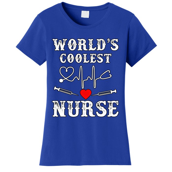 World's Coolest Nurse With Stethoscopes And Heart Gift Women's T-Shirt