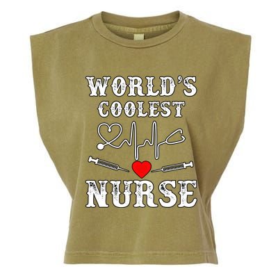 World's Coolest Nurse With Stethoscopes And Heart Gift Garment-Dyed Women's Muscle Tee