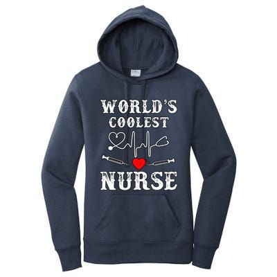 World's Coolest Nurse With Stethoscopes And Heart Gift Women's Pullover Hoodie