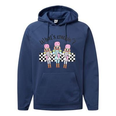 What’S Crackin Nutcracker Stanley Boojee Bougie Christmas Retro Performance Fleece Hoodie