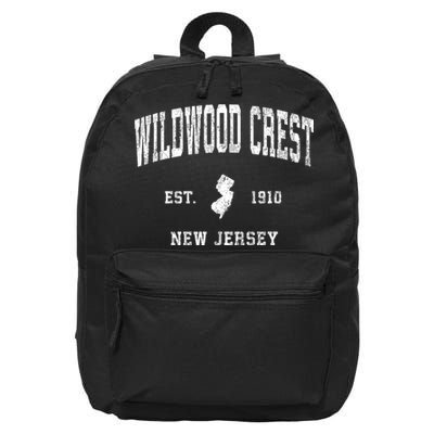 Wildwood Crest New Jersey Nj Vintage Athletic 16 in Basic Backpack