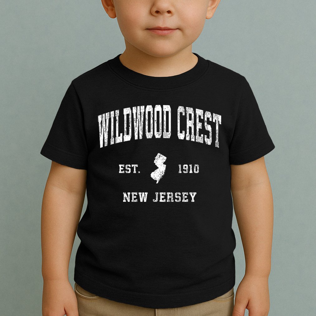 Wildwood Crest New Jersey Nj Vintage Athletic Toddler T-Shirt