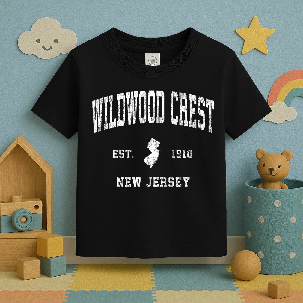 Wildwood Crest New Jersey Nj Vintage Athletic Toddler T-Shirt