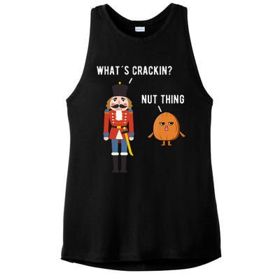 Whats Crackin Nut Thing Funny Nutcracker Christmas Ladies PosiCharge Tri-Blend Wicking Tank