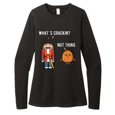 Whats Crackin Nut Thing Funny Nutcracker Christmas Womens CVC Long Sleeve Shirt