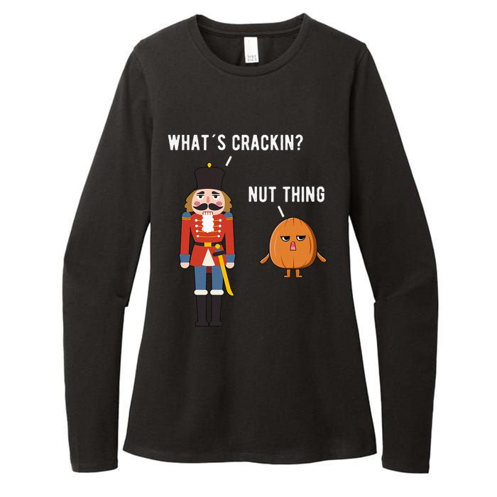 Whats Crackin Nut Thing Funny Nutcracker Christmas Womens CVC Long Sleeve Shirt