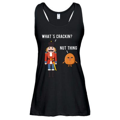 Whats Crackin Nut Thing Funny Nutcracker Christmas Ladies Essential Flowy Tank