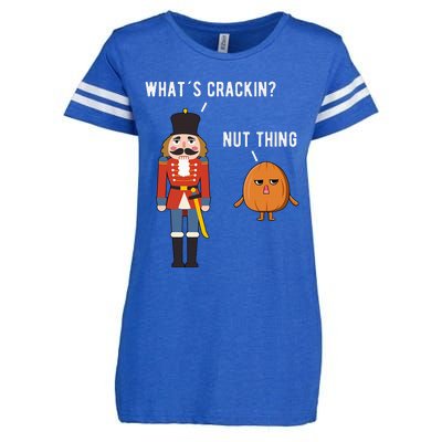 Whats Crackin Nut Thing Funny Nutcracker Christmas Enza Ladies Jersey Football T-Shirt