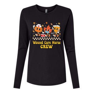 Wound Care Nurse Crew Pumpkin Pie Fall Leaf Thanksgiving Womens Cotton Relaxed Long Sleeve T-Shirt