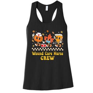 Wound Care Nurse Crew Pumpkin Pie Fall Leaf Thanksgiving Women's Racerback Tank