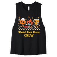 Wound Care Nurse Crew Pumpkin Pie Fall Leaf Thanksgiving Women's Racerback Cropped Tank