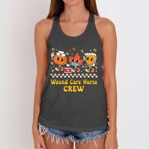 Wound Care Nurse Crew Pumpkin Pie Fall Leaf Thanksgiving Women's Knotted Racerback Tank