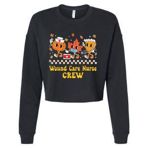 Wound Care Nurse Crew Pumpkin Pie Fall Leaf Thanksgiving Cropped Pullover Crew