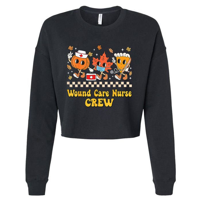 Wound Care Nurse Crew Pumpkin Pie Fall Leaf Thanksgiving Cropped Pullover Crew