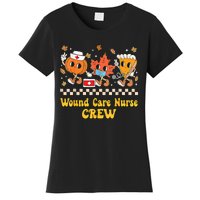 Wound Care Nurse Crew Pumpkin Pie Fall Leaf Thanksgiving Women's T-Shirt