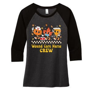 Wound Care Nurse Crew Pumpkin Pie Fall Leaf Thanksgiving Women's Tri-Blend 3/4-Sleeve Raglan Shirt