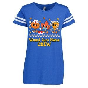 Wound Care Nurse Crew Pumpkin Pie Fall Leaf Thanksgiving Enza Ladies Jersey Football T-Shirt