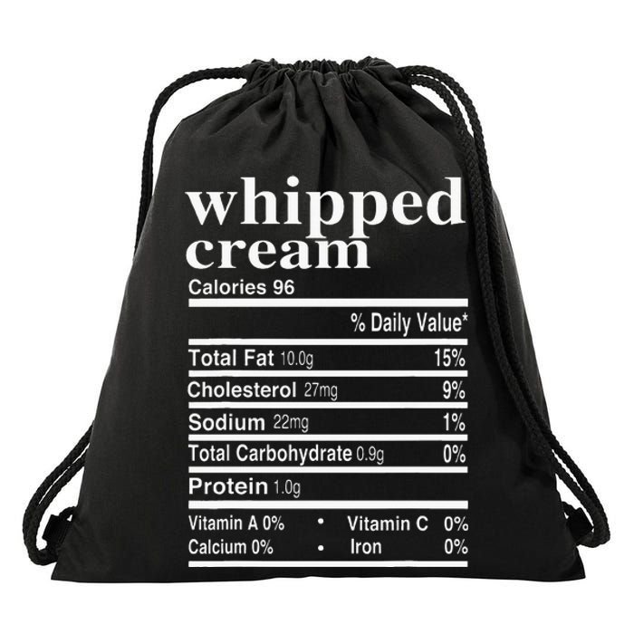 Whipped Cream Nutrition Facts Funny Thanksgiving Gifts Drawstring Bag