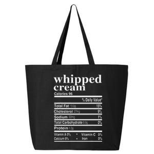 Whipped Cream Nutrition Facts Funny Thanksgiving Gifts 25L Jumbo Tote