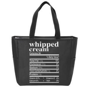 Whipped Cream Nutrition Facts Funny Thanksgiving Gifts Zip Tote Bag