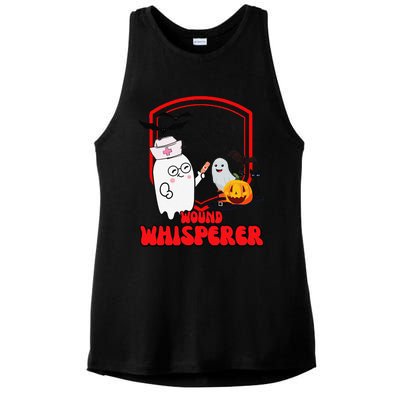 Wound Care Nurse Halloween Funny Wound Whisperer Ghost Ladies PosiCharge Tri-Blend Wicking Tank