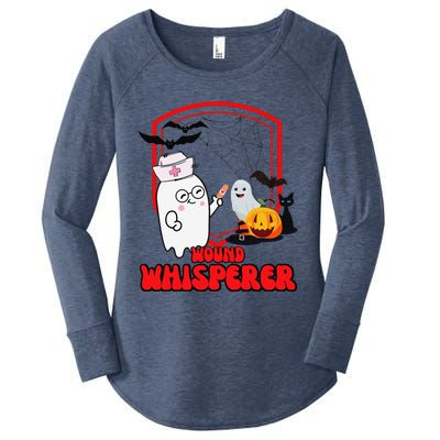 Wound Care Nurse Halloween Funny Wound Whisperer Ghost Women's Perfect Tri Tunic Long Sleeve Shirt