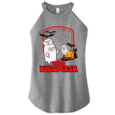 Wound Care Nurse Halloween Funny Wound Whisperer Ghost Women's Perfect Tri Rocker Tank