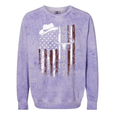 Western Country N Boy Rodeo Southern Retro Cowboy Colorblast Crewneck Sweatshirt