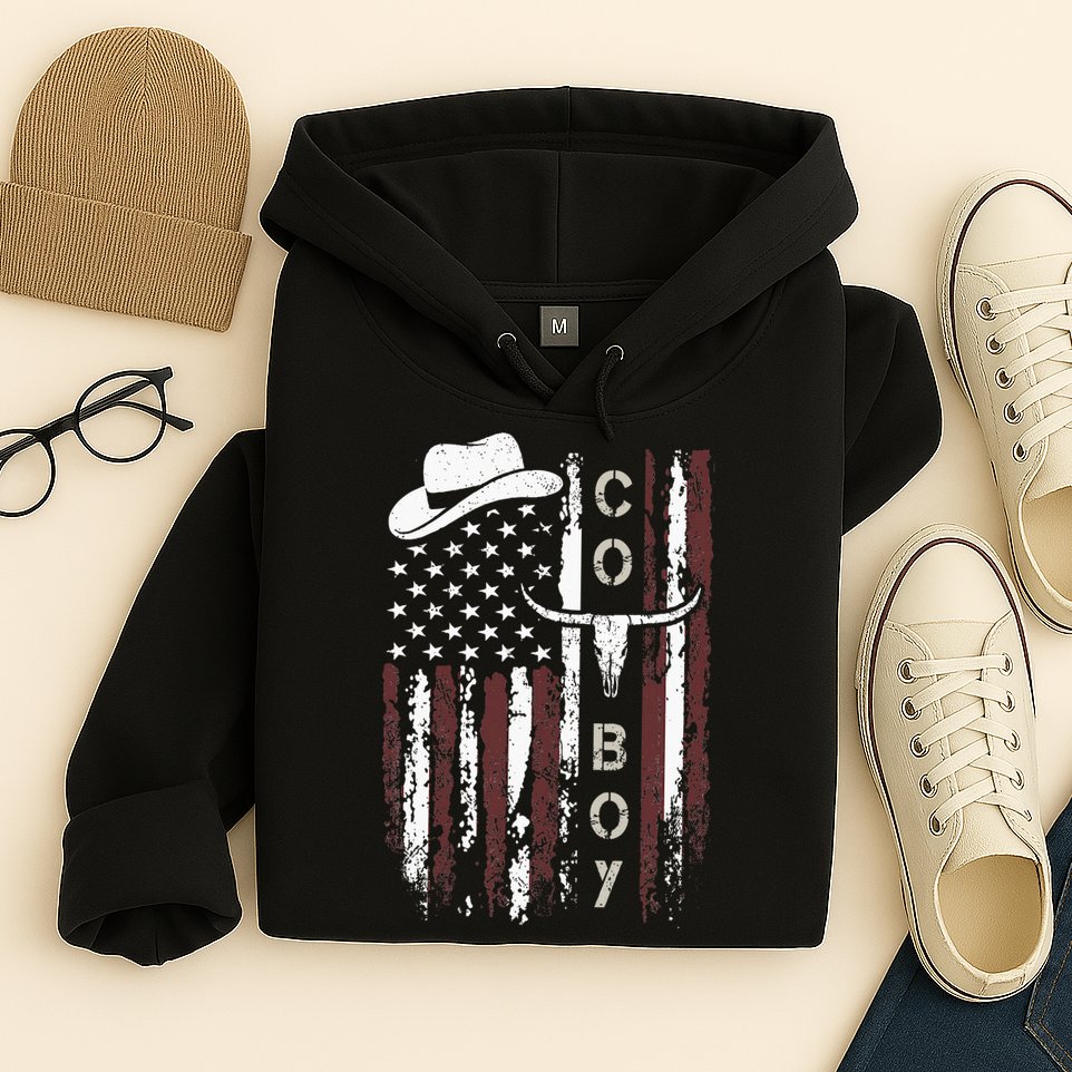 Western Country N Boy Rodeo Southern Retro Cowboy Hoodie