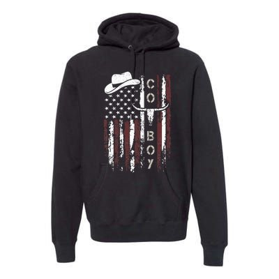 Western Country N Boy Rodeo Southern Retro Cowboy Premium Hoodie