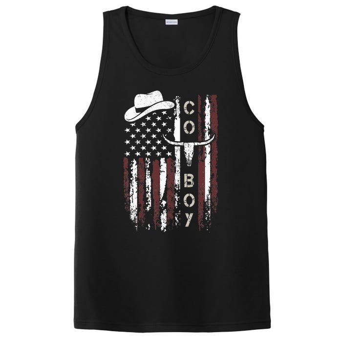 Western Country N Boy Rodeo Southern Retro Cowboy PosiCharge Competitor Tank