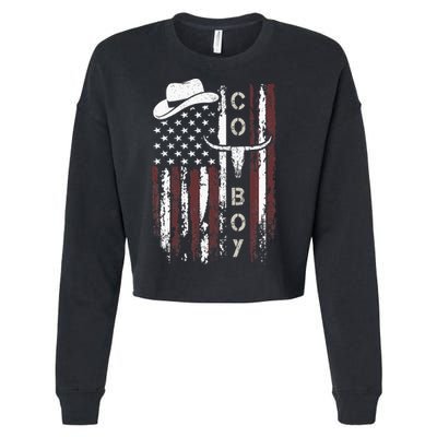 Western Country N Boy Rodeo Southern Retro Cowboy Cropped Pullover Crew