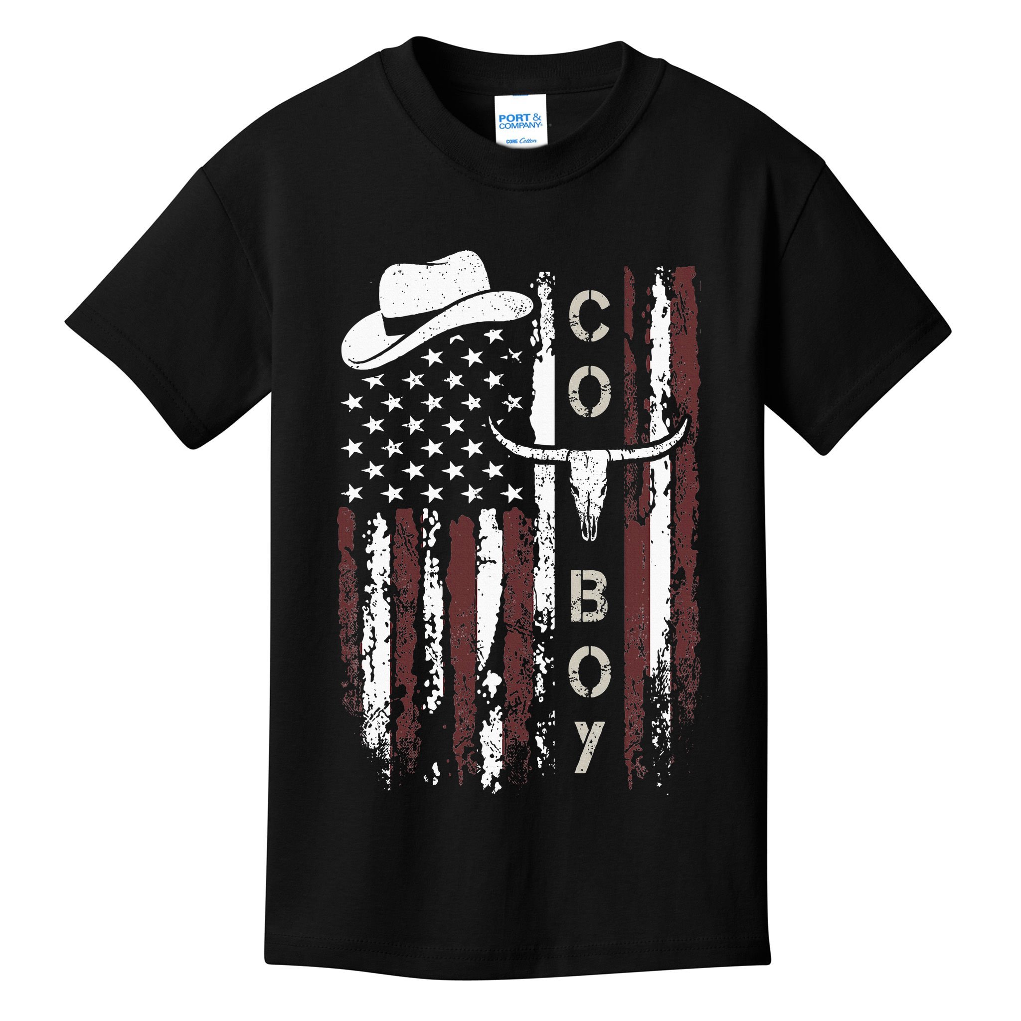 Western Country N Boy Rodeo Southern Retro Cowboy Kids T-Shirt