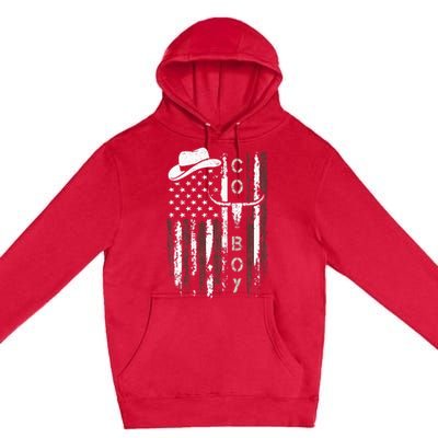 Western Country N Boy Rodeo Southern Retro Cowboy Premium Pullover Hoodie