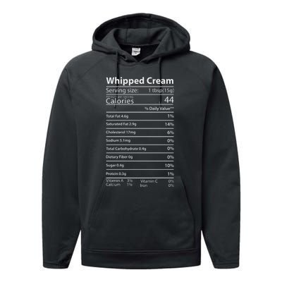 Whipped Cream Nutrition Facts Thanksgiving Gift Leg Day Performance Fleece Hoodie