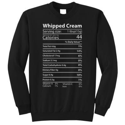 Whipped Cream Nutrition Facts Thanksgiving Gift Leg Day Sweatshirt