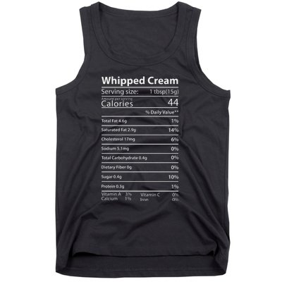 Whipped Cream Nutrition Facts Thanksgiving Gift Leg Day Tank Top