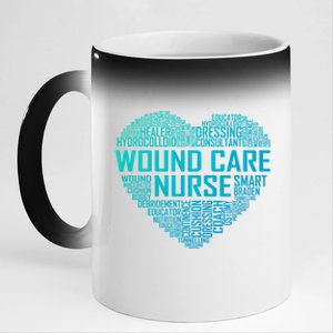 Wound Care Nurse Heart Nursing Appreciation Gift 11oz Black Color Changing Mug