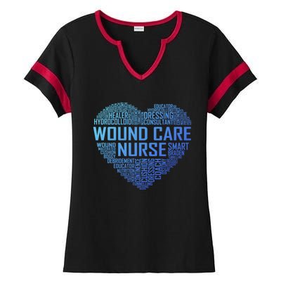 Wound Care Nurse Heart Nursing Appreciation Gift Ladies Halftime Notch Neck Tee