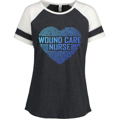 Wound Care Nurse Heart Nursing Appreciation Gift Enza Ladies Jersey Colorblock Tee