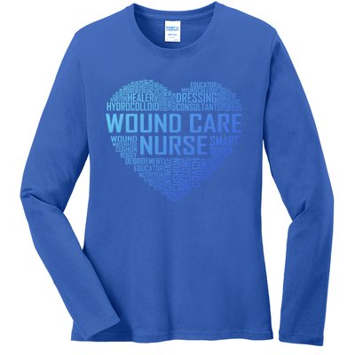 Wound Care Nurse Heart Nursing Appreciation Gift Ladies Long Sleeve Shirt