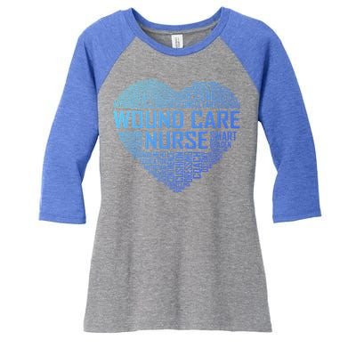 Wound Care Nurse Heart Nursing Appreciation Gift Women's Tri-Blend 3/4-Sleeve Raglan Shirt