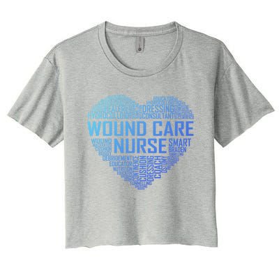 Wound Care Nurse Heart Nursing Appreciation Gift Women's Crop Top Tee