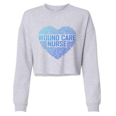 Wound Care Nurse Heart Nursing Appreciation Gift Cropped Pullover Crew