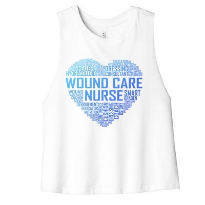 Wound Care Nurse Heart Nursing Appreciation Gift Women's Racerback Cropped Tank