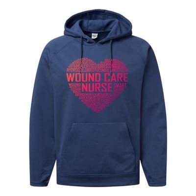 Wound Care Nurse Heart Nursing Appreciation Gift Performance Fleece Hoodie