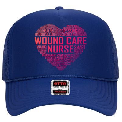 Wound Care Nurse Heart Nursing Appreciation Gift High Crown Mesh Back Trucker Hat