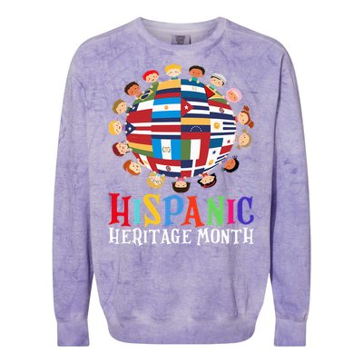 World Children National Hispanic Heritage Month Latino Colorblast Crewneck Sweatshirt